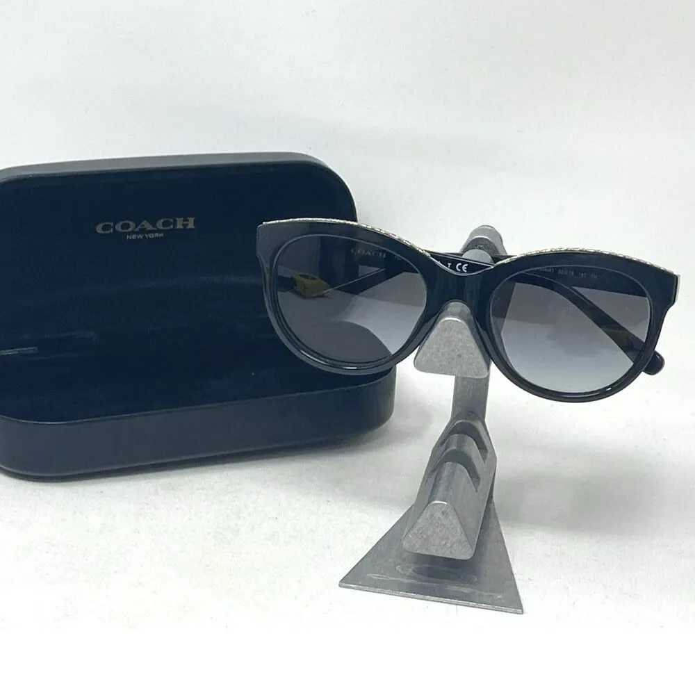 Coach Sunglasses Women's HC8297U Black Frame - Grey Gradient Lens 52-19-140mm